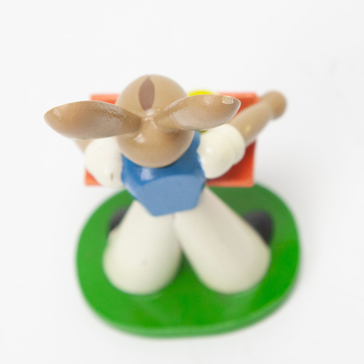 Vintage Erzgebirge Wood Easter Bunny Holding Eggs Figurine