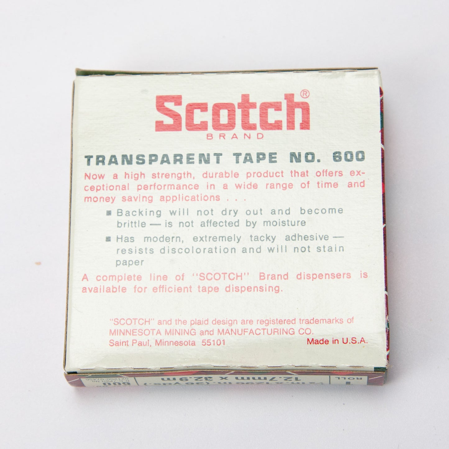 Vintage Scotch Transparent Tape No. 600 Christmas Wrapping Tape NOS Lot of 5