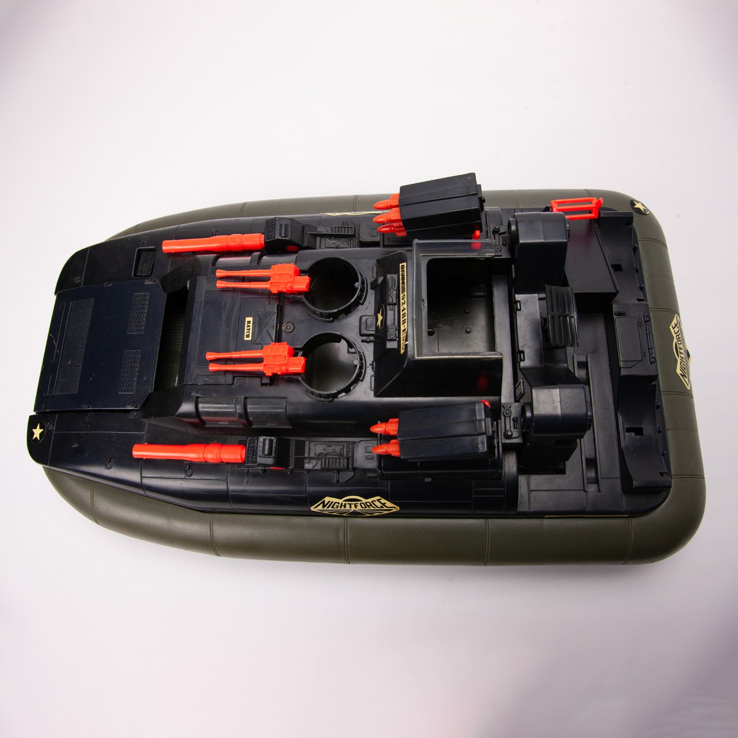 GI Joe Night Force Night Killer Whale Hovercraft Incomplete w Bike & Boat