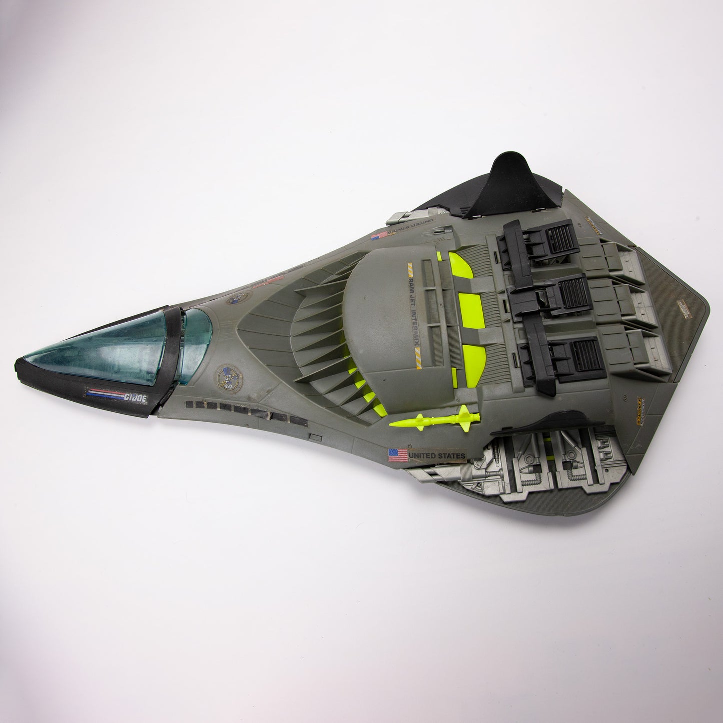 GI Joe Phantom X-19 Stealth Fighter w Ghost Rider Driver Incomplete
