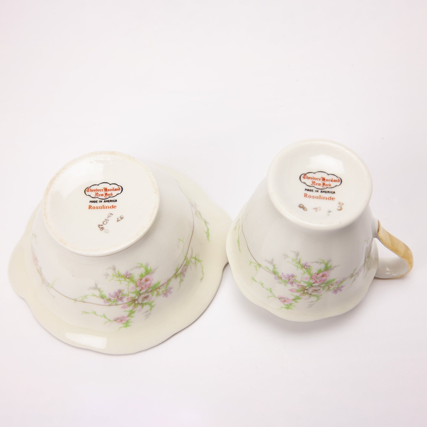 Vintage Theodore Haviland Rosalinde Sugar and Creamer Set
