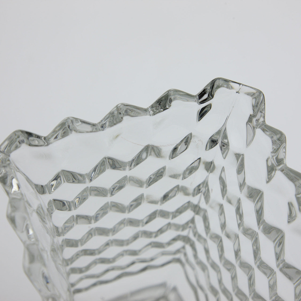 Vintage Heavy Lead Crystal Fostoria American Square-Footed Vase