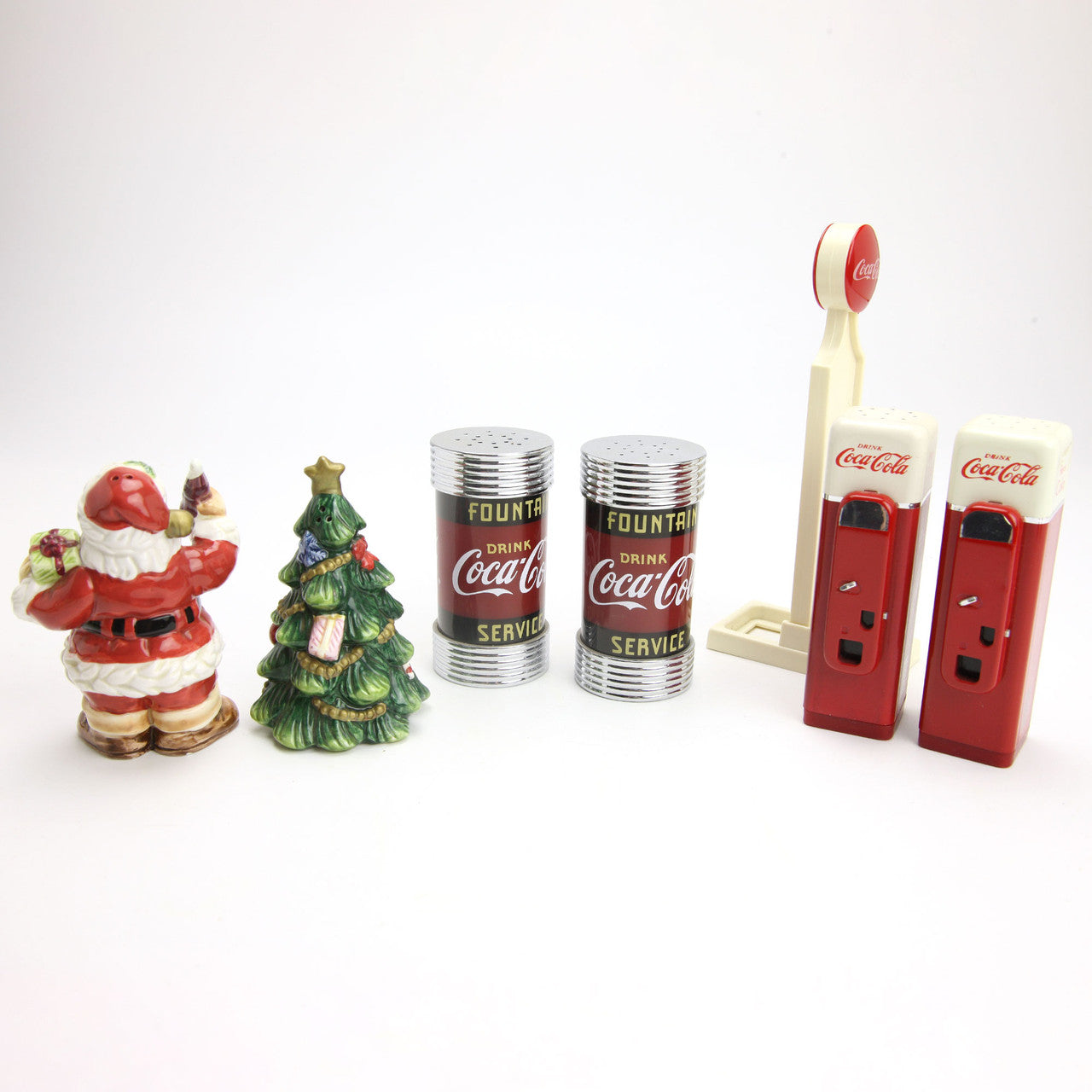 Vintage Coca-Cola Salt & Pepper Shaker Lot of 3 Sets + Coke Metal Bottle Openers