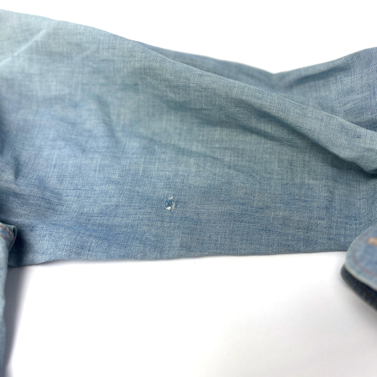 Vintage 1970s Levi's Orange Tab Dallas Beggar Club Chambray Shirt M