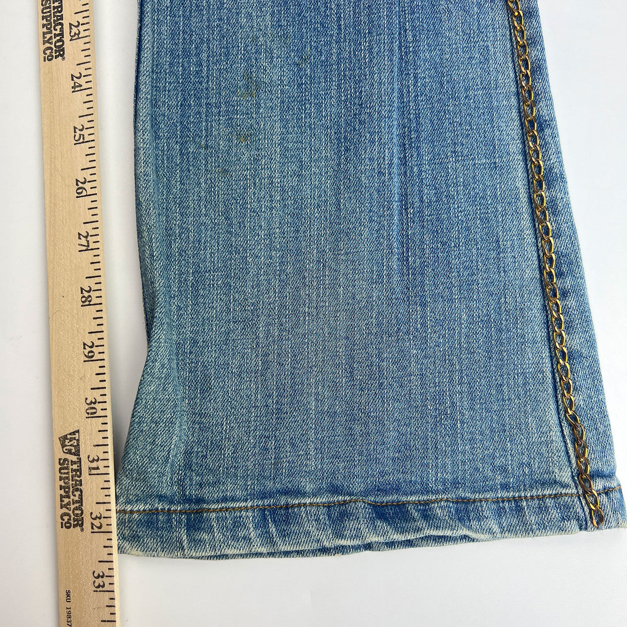 Vintage Cache Flair Light Wash Jeans with Chain Detail Size 6