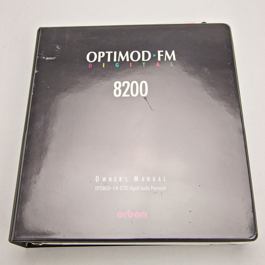 Orban Optimod FM8200 Digital Audio Processor Technical Manual