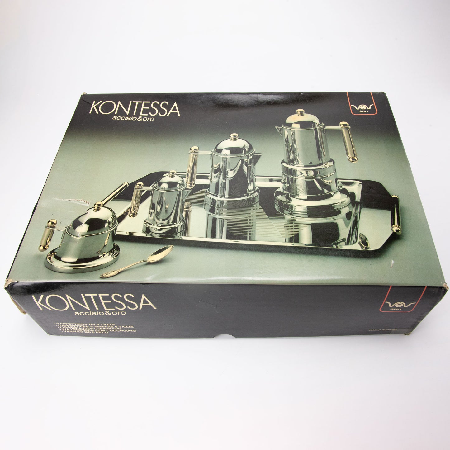 Kontessa Stainless Gold Espresso Set Six Piece