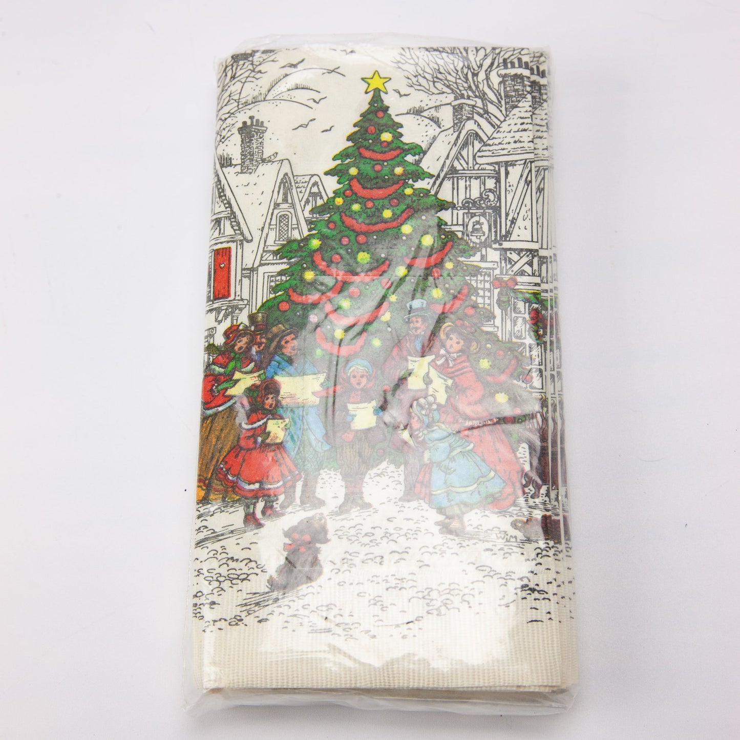 Vintage Christmas Dinner Napkins Hand Towels Potpourri Press NOS
