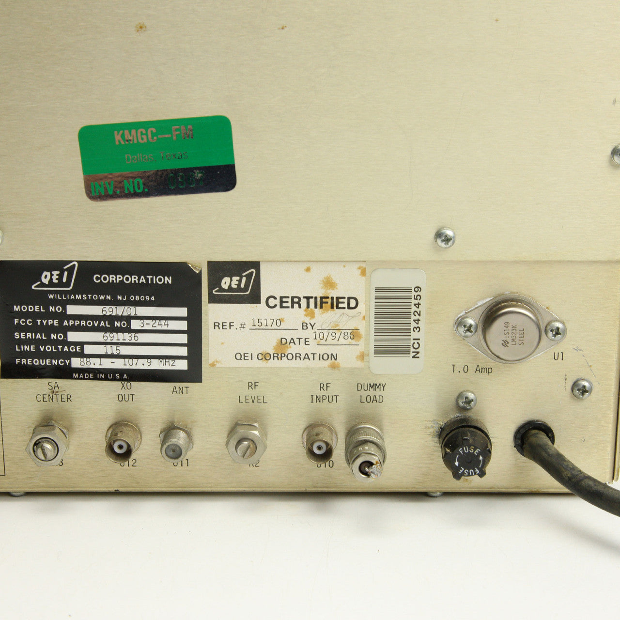 QEI 691-FM Modulation Monitor Radio Broadcast