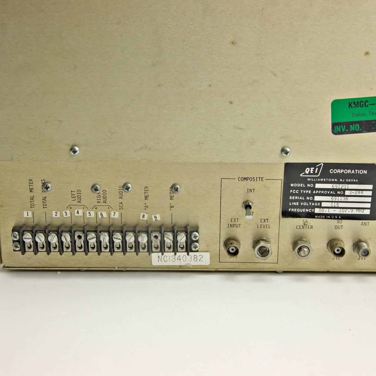 QEI 691-FM Modulation Monitor Radio Broadcast