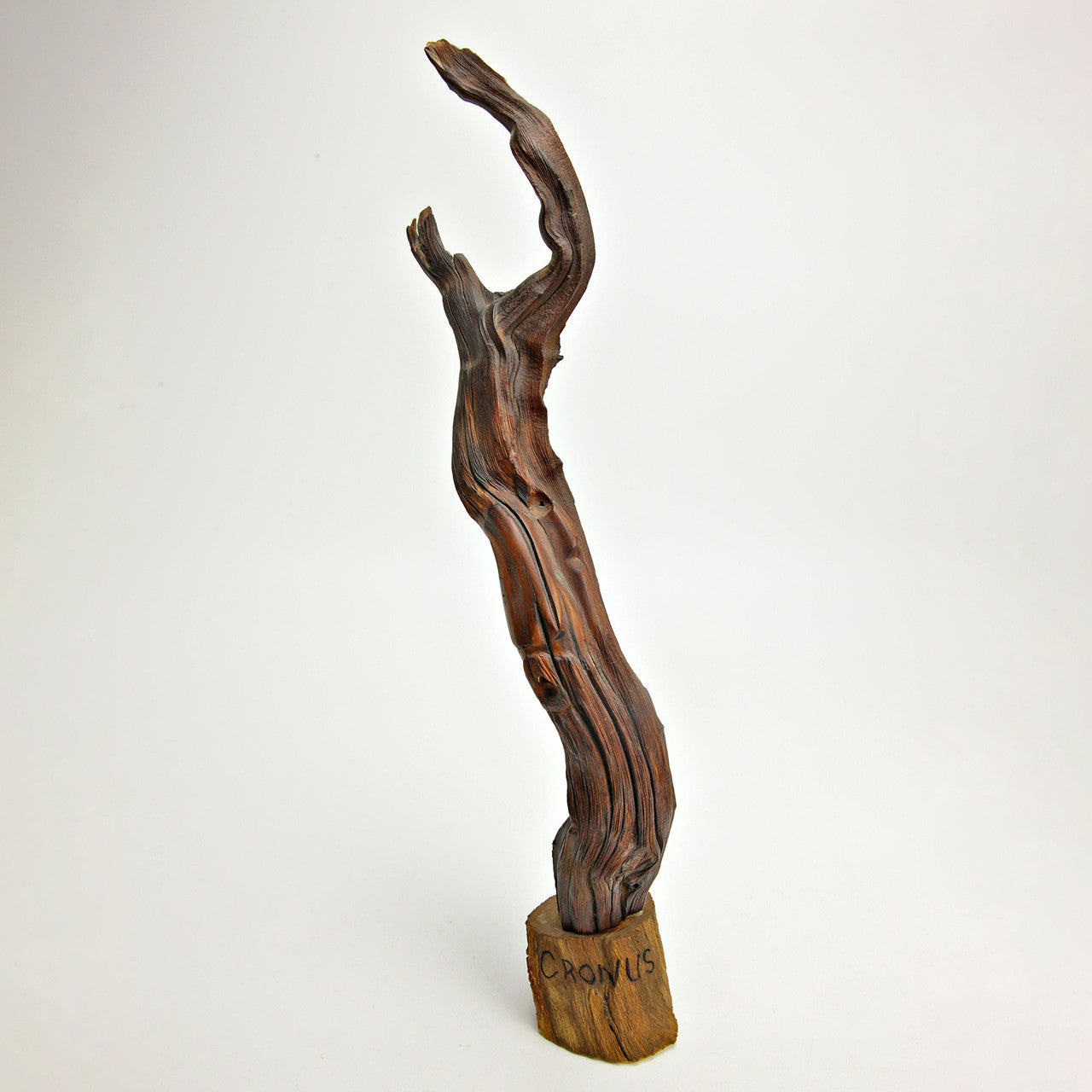 Driftwood Freeform Sculpture on Wood Base 25" Tall