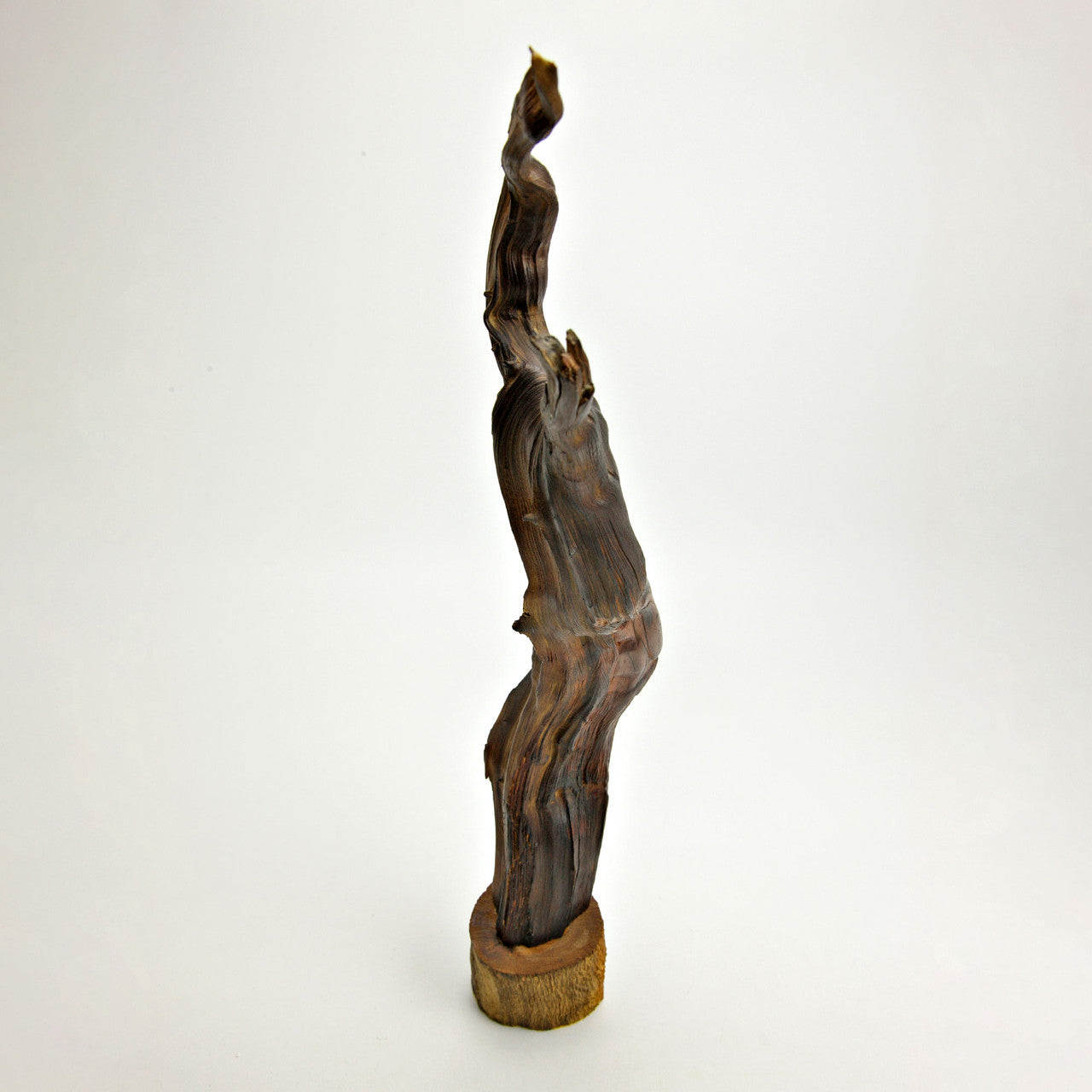 Driftwood Freeform Sculpture on Wood Base 25" Tall