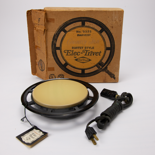 West Bend Electric Trivet Hot Plate Harvest Yellow Open Box