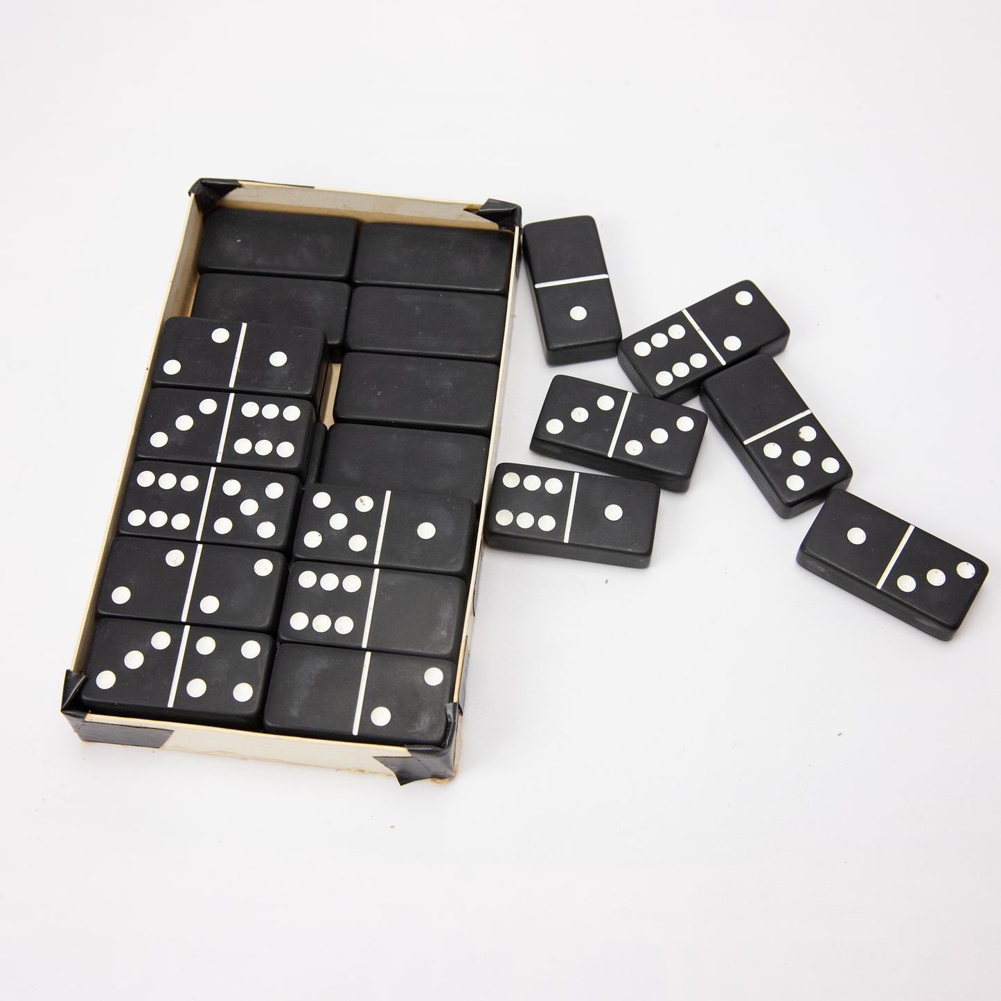 Genuine Rock Marble Dominoes Black Cardinal Set