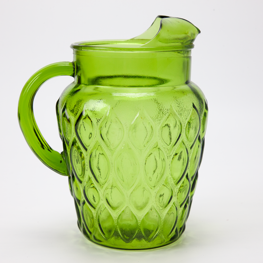 Anchor Hocking Green Madrid Pattern Glass Pitcher