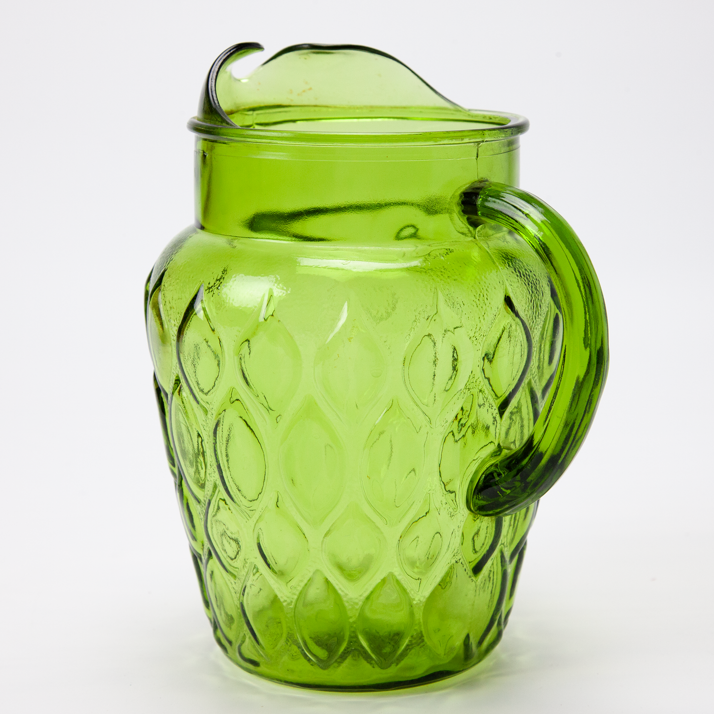 Anchor Hocking Green Madrid Pattern Glass Pitcher
