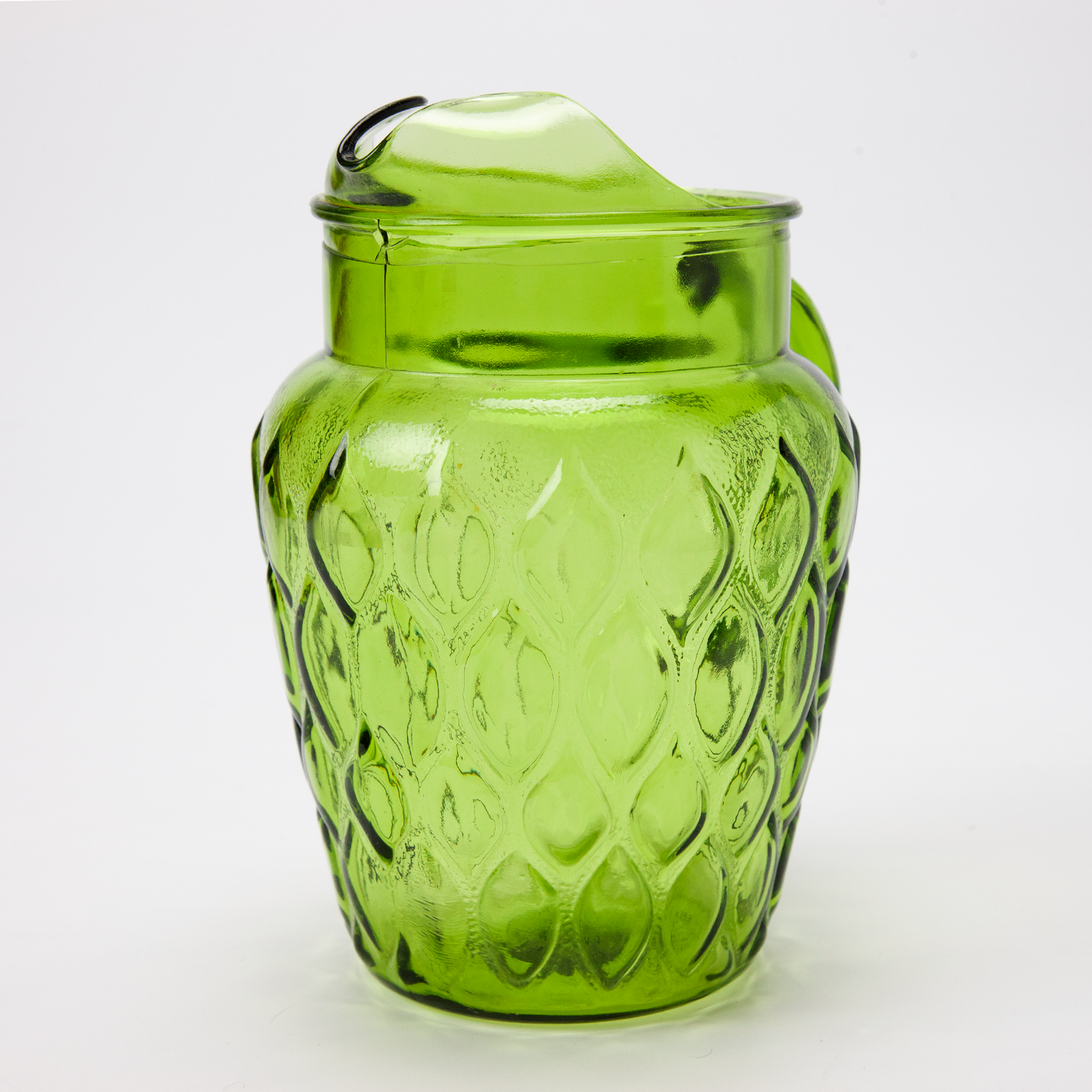 Anchor Hocking Green Madrid Pattern Glass Pitcher