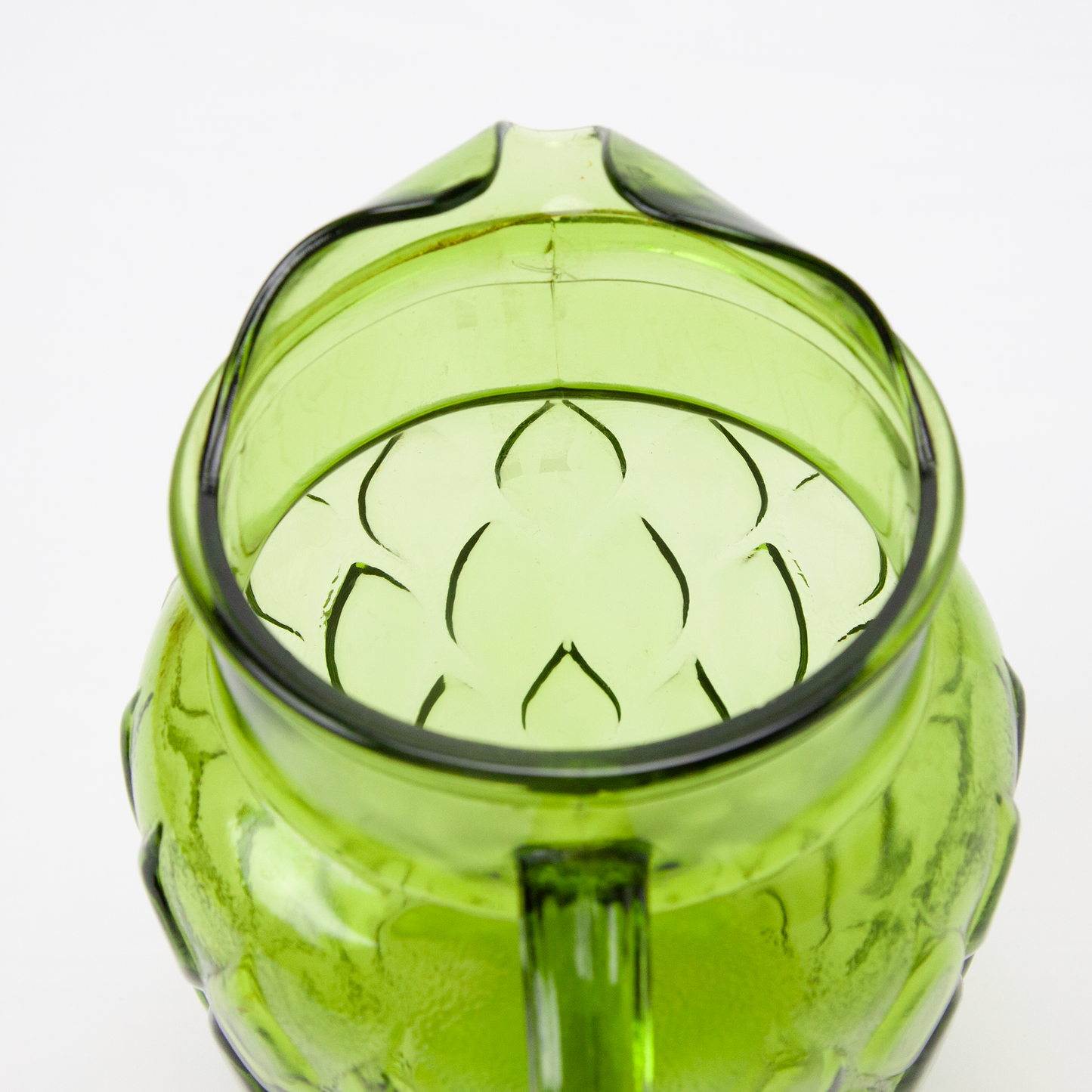 Anchor Hocking Green Madrid Pattern Glass Pitcher