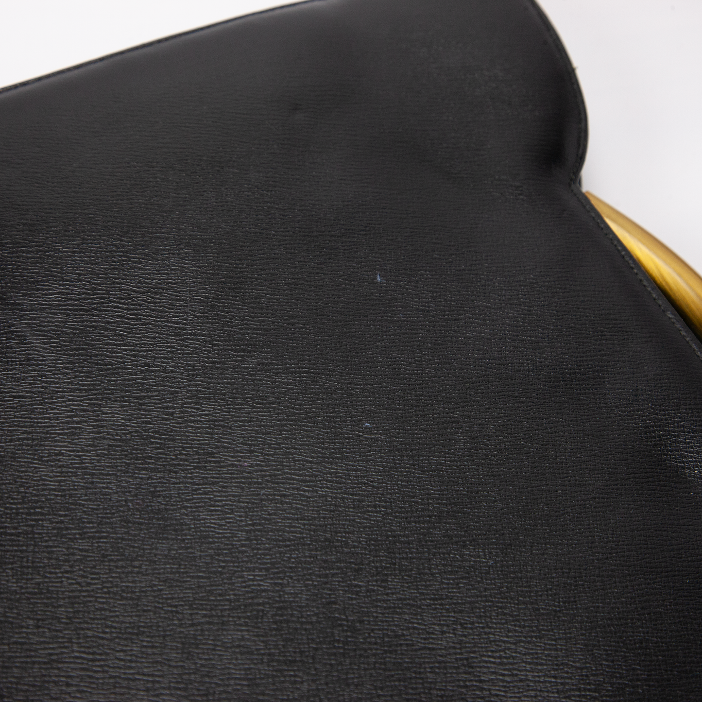 Vintage 1960s Caprice Black Top Handle Gold Clasp Mod Handbag