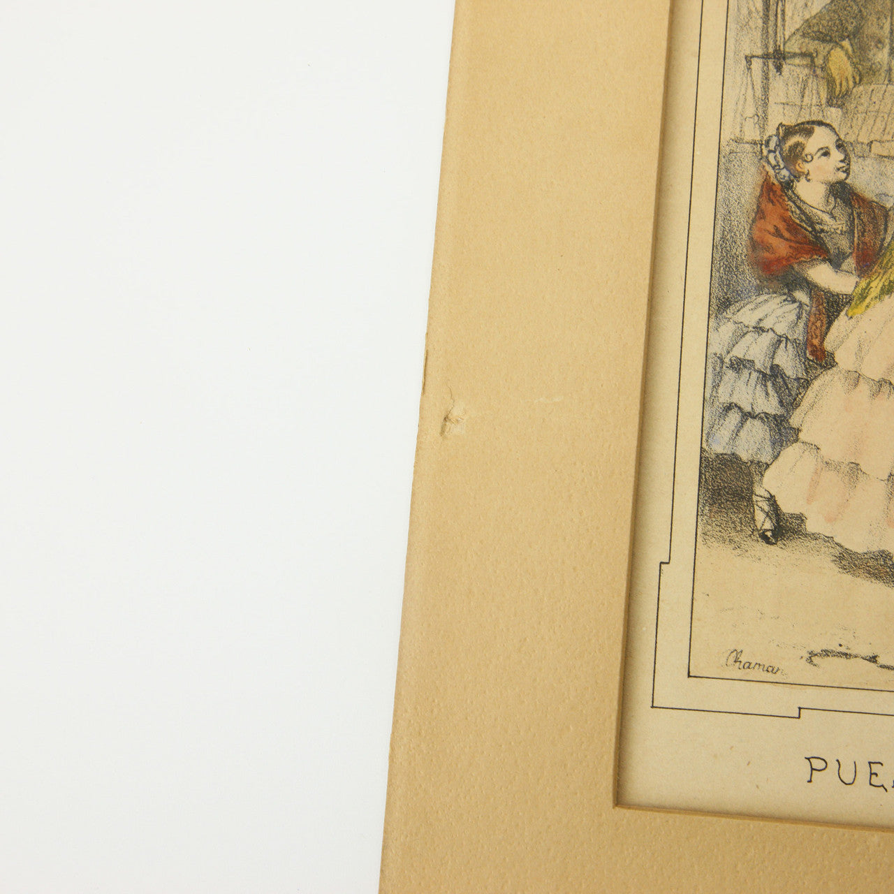 1854 Costumbres Andalusas Lithographs by Antonio Chamán Set of 3