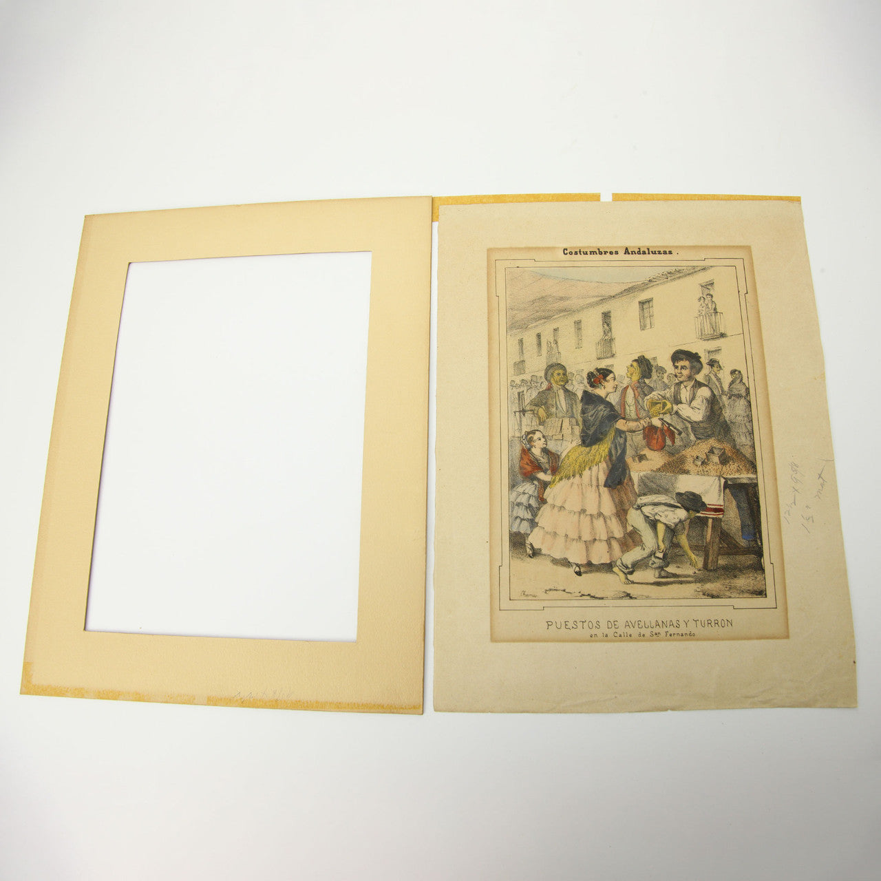 1854 Costumbres Andalusas Lithographs by Antonio Chamán Set of 3