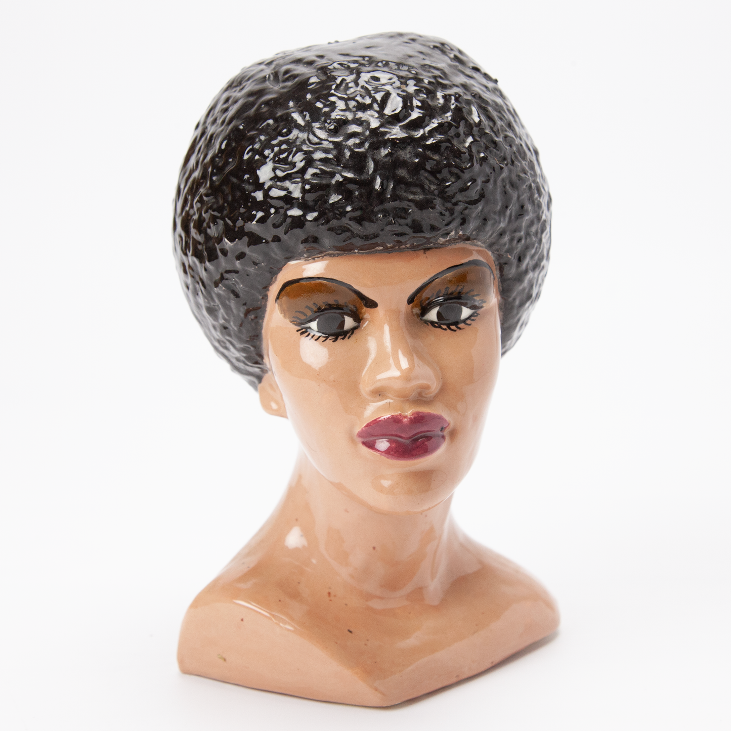 Vintage African American Afro Bust Ceramic Head Sculpture