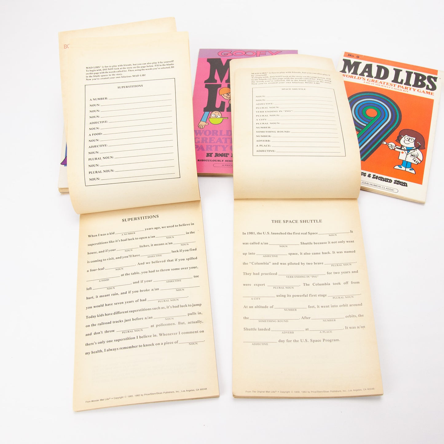 Mad Libs Lot of 5 Unused 1980s Books