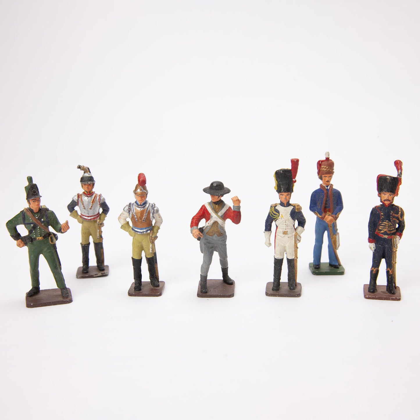 Vintage 54mm Lead Hand Painted Military War Figures Lot of 15 Mixed Lot