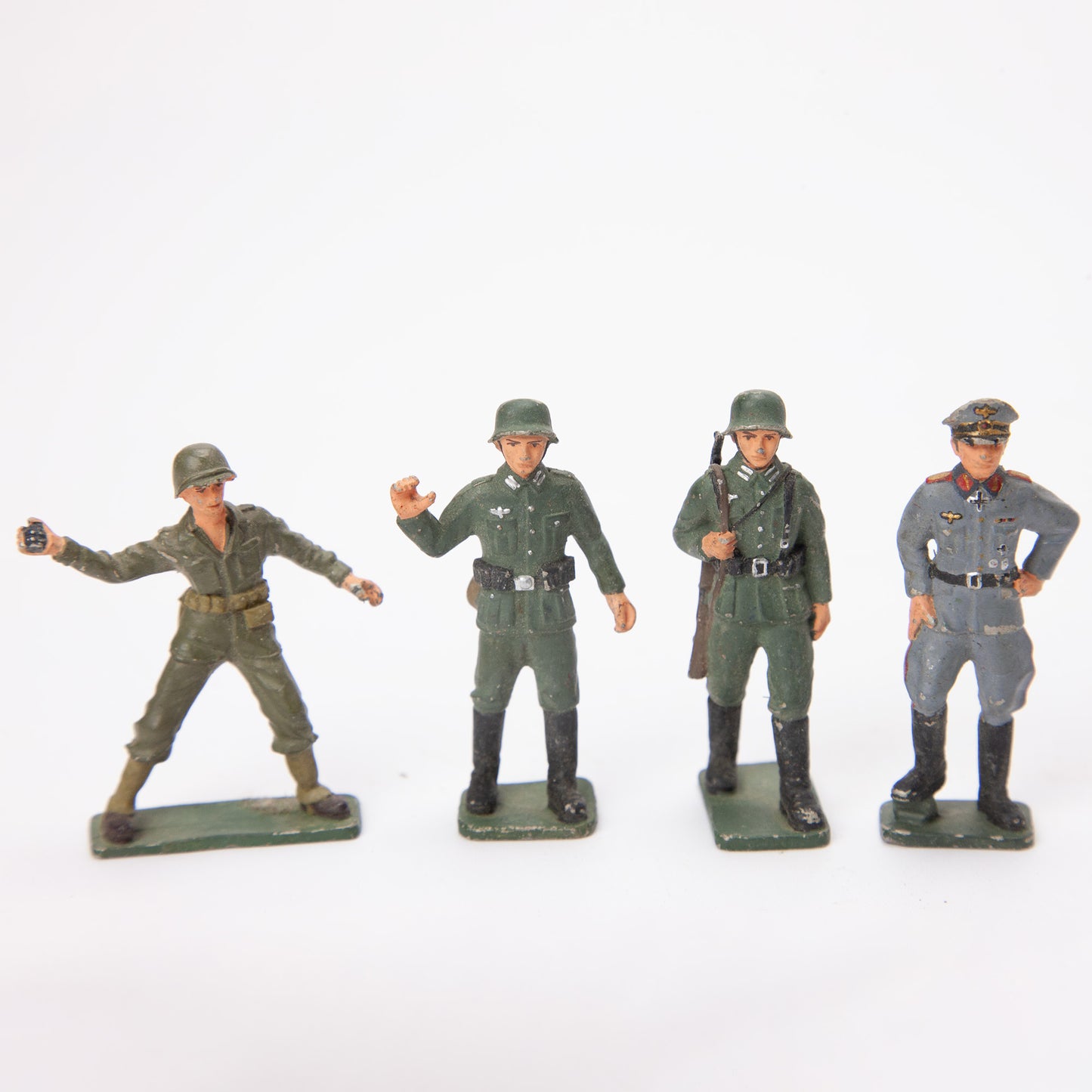 Vintage 54mm Lead Hand Painted Military War Figures Lot of 15 Mixed Lot
