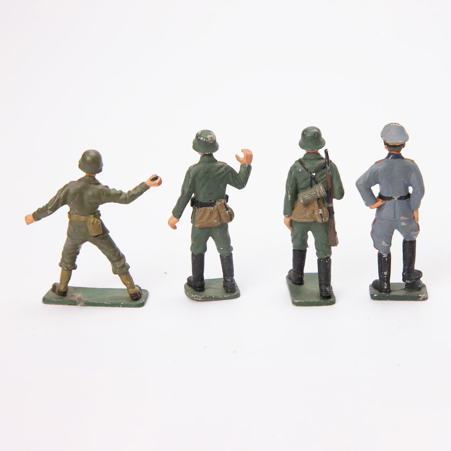 Vintage 54mm Lead Hand Painted Military War Figures Lot of 15 Mixed Lot
