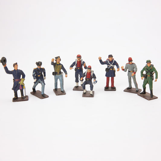 Vintage Lead 54mm Hand Painted Civil War Soldiers Lot of 8