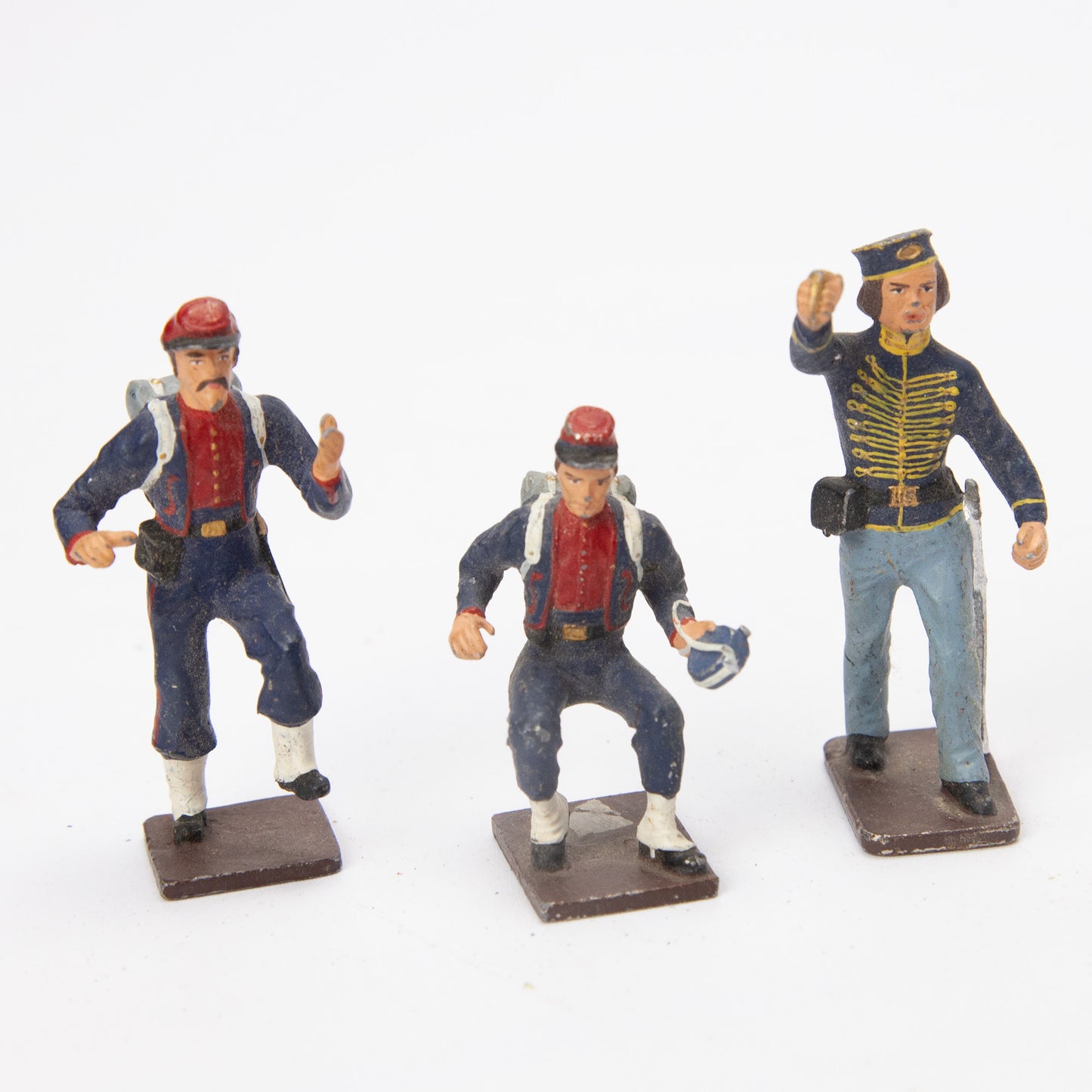 Vintage Lead 54mm Hand Painted Civil War Soldiers Lot of 8