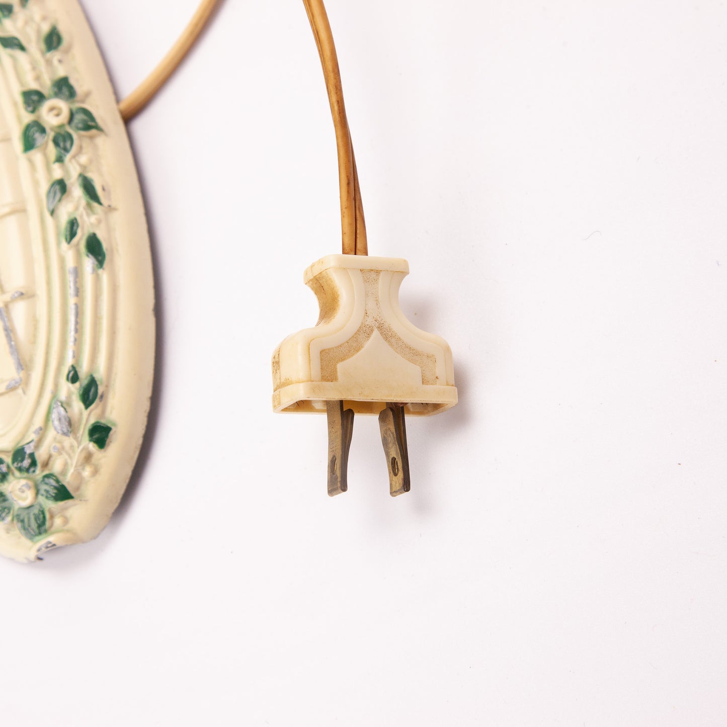 Vintage Art Deco Metal Floral Wall Sconce Light 1930s Working