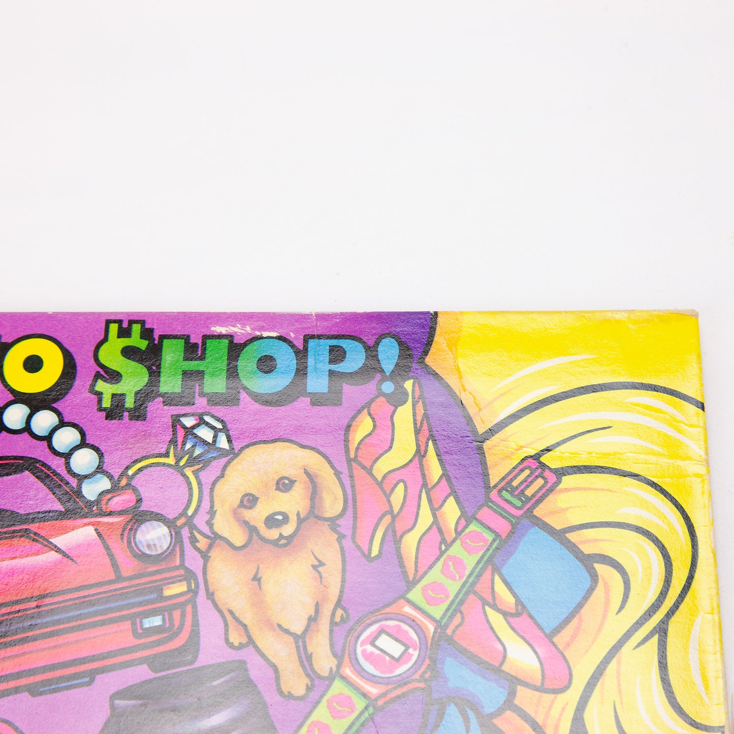 1989 Lisa Frank I Love to Shop Folder 3 Hole Pocket Unpunched