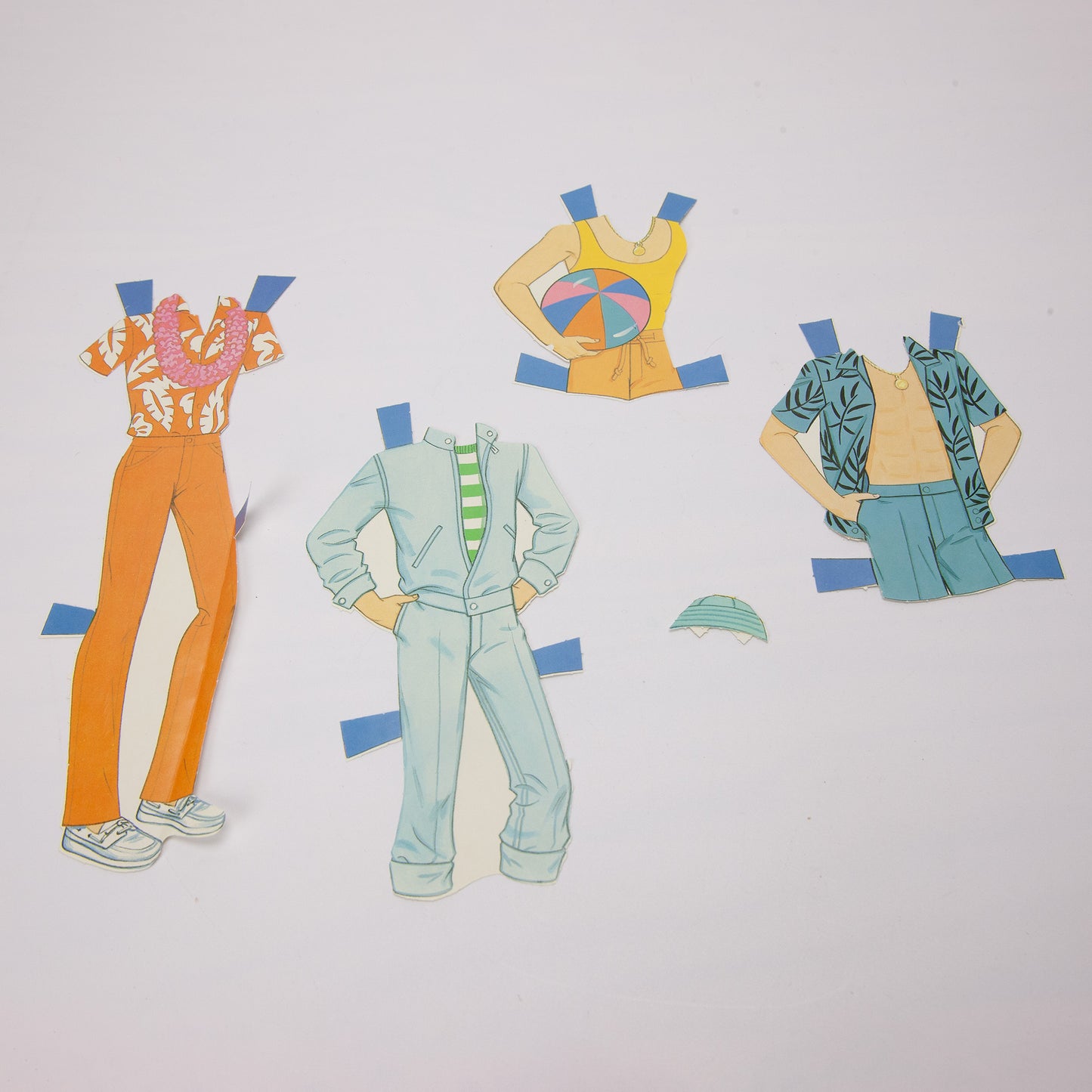 1986 Barbie Paper Dolls Lot 5 Dolls 19 Outfits Ken Clothes