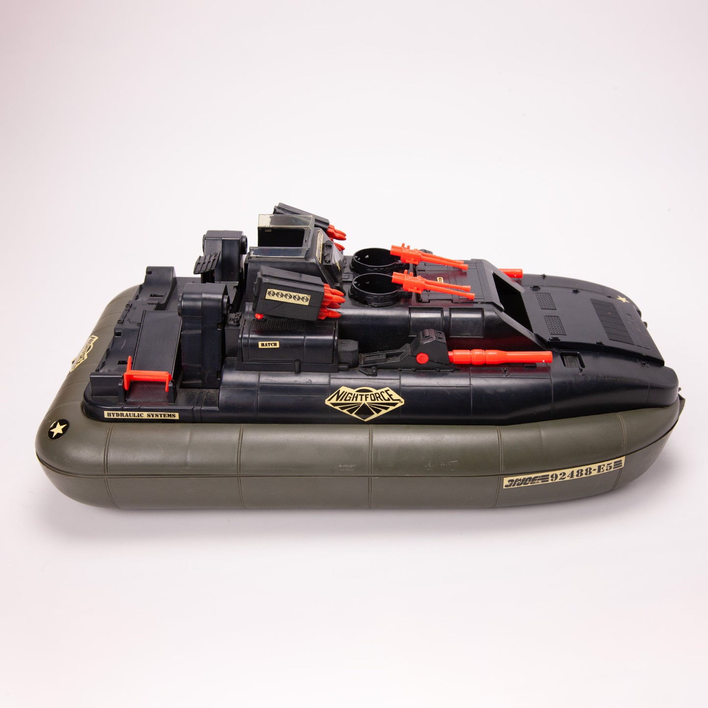 GI Joe Night Force Night Killer Whale Hovercraft Incomplete w Bike & Boat