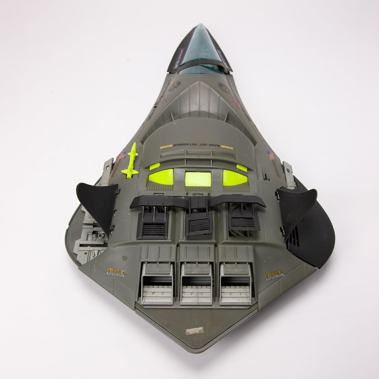 GI Joe Phantom X-19 Stealth Fighter w Ghost Rider Driver Incomplete