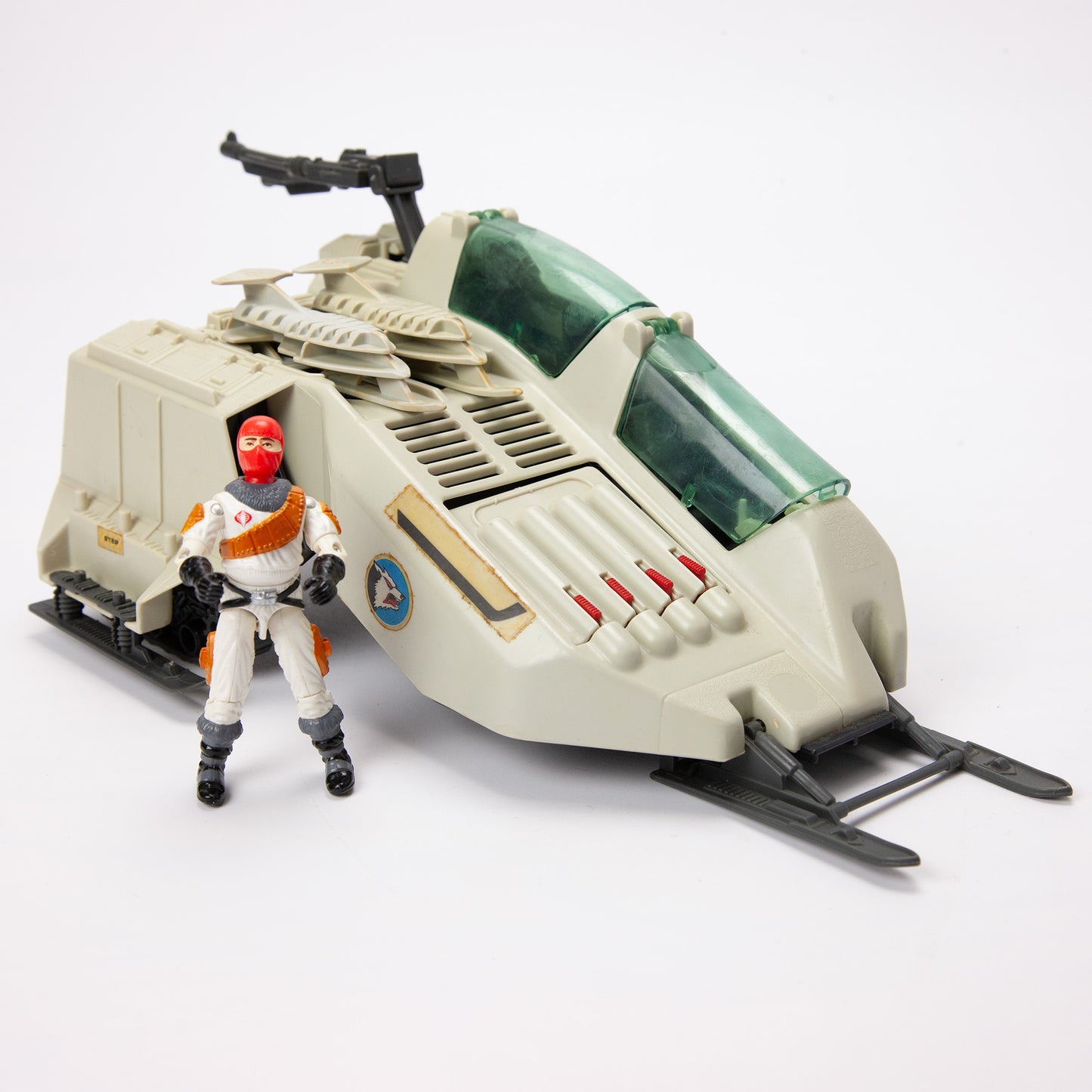 GI Joe Cobra Snow Wolf Snowmobile w Ice Viper Near Complete Vehicle