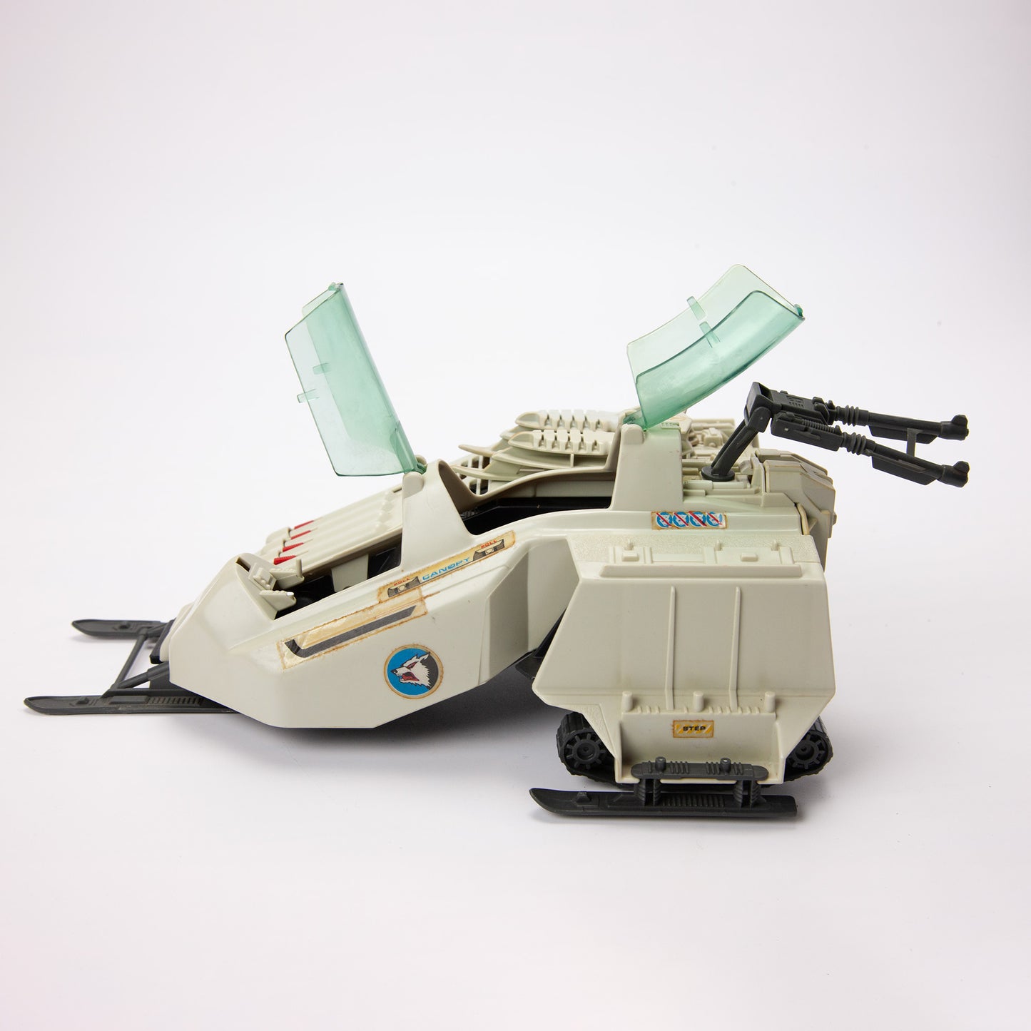 GI Joe Cobra Snow Wolf Snowmobile w Ice Viper Near Complete Vehicle