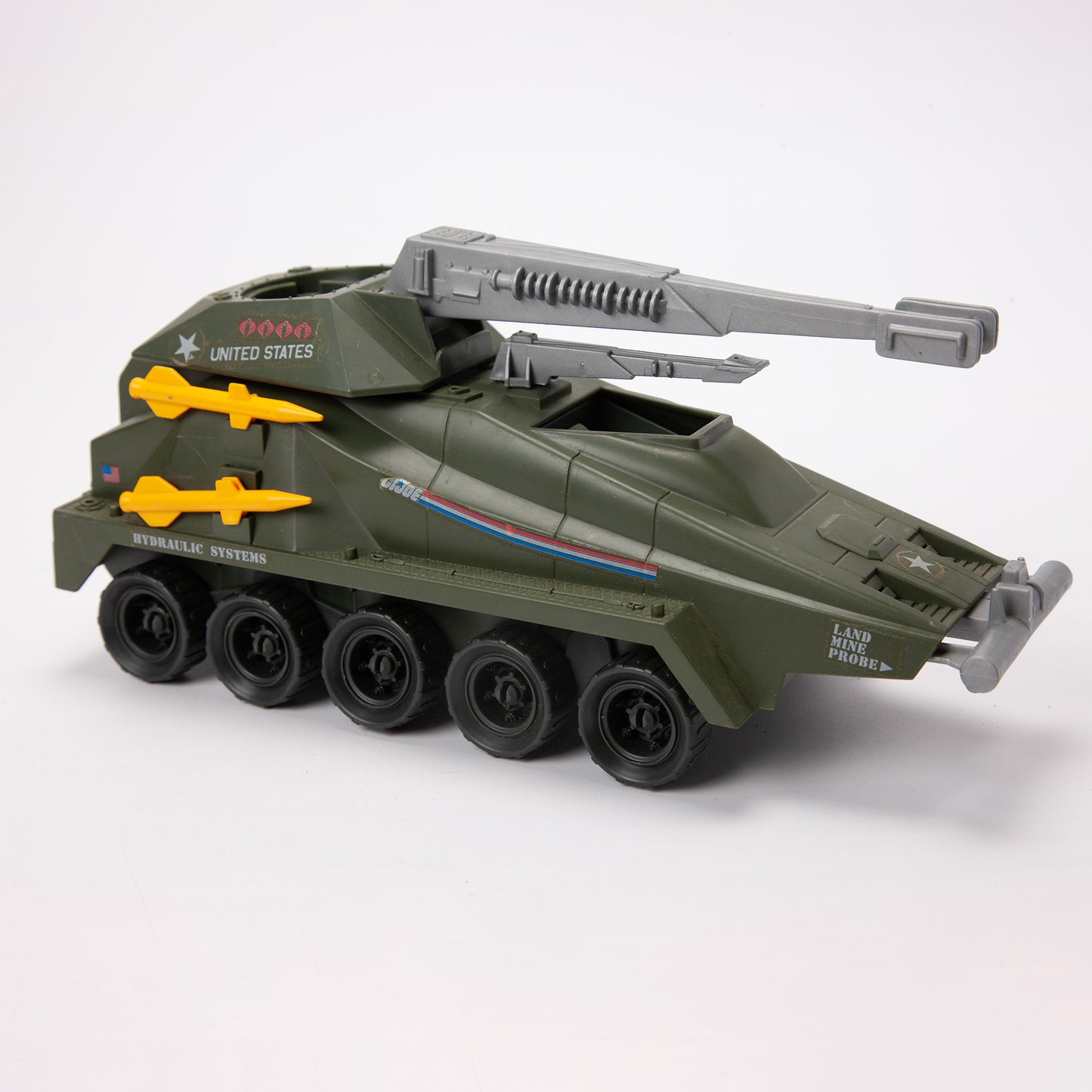 GI Joe 1987 Persuader Tank w Backstop Driver Near Complete Vehicle