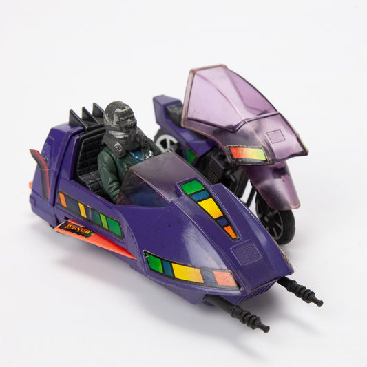 Kenner M.A.S.K. Piranha Motorcycle Sidecar w Sly Rax Long Mask