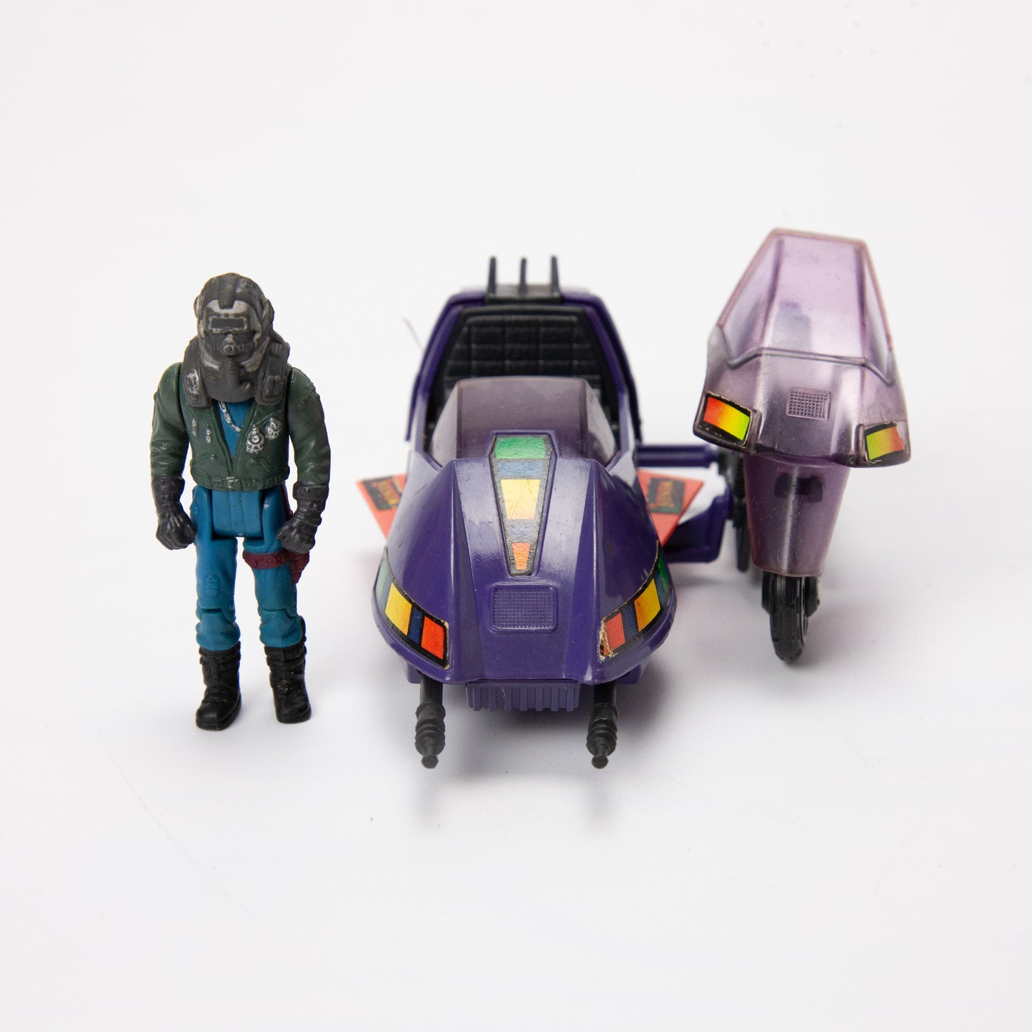 Kenner M.A.S.K. Piranha Motorcycle Sidecar w Sly Rax Long Mask