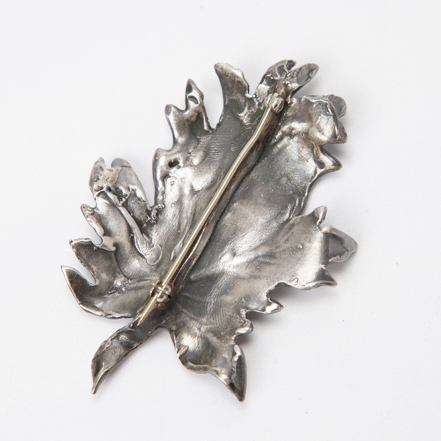 Vintage Sterling Silver Leaf Brooch Pin 32 Grams