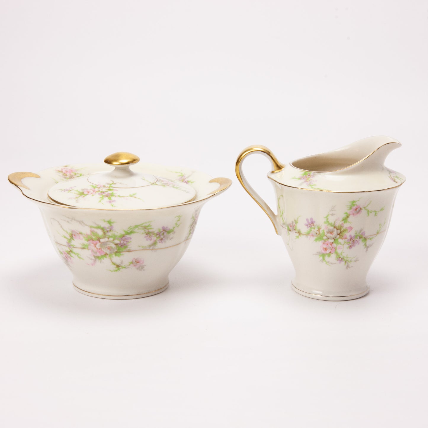 Vintage Theodore Haviland Rosalinde Sugar and Creamer Set