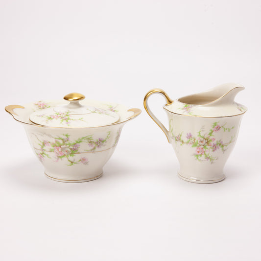 Vintage Theodore Haviland Rosalinde Sugar and Creamer Set