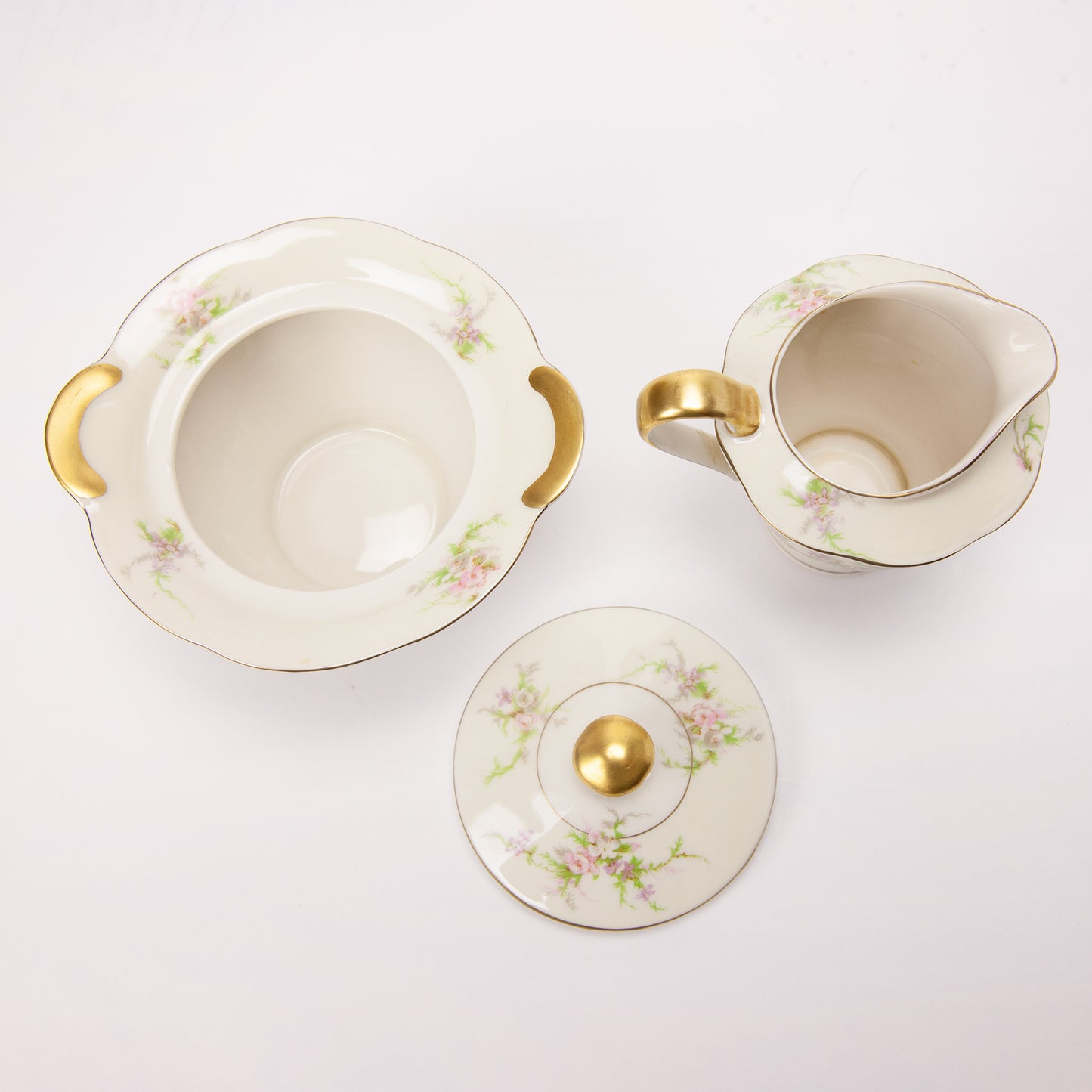Vintage Theodore Haviland Rosalinde Sugar and Creamer Set