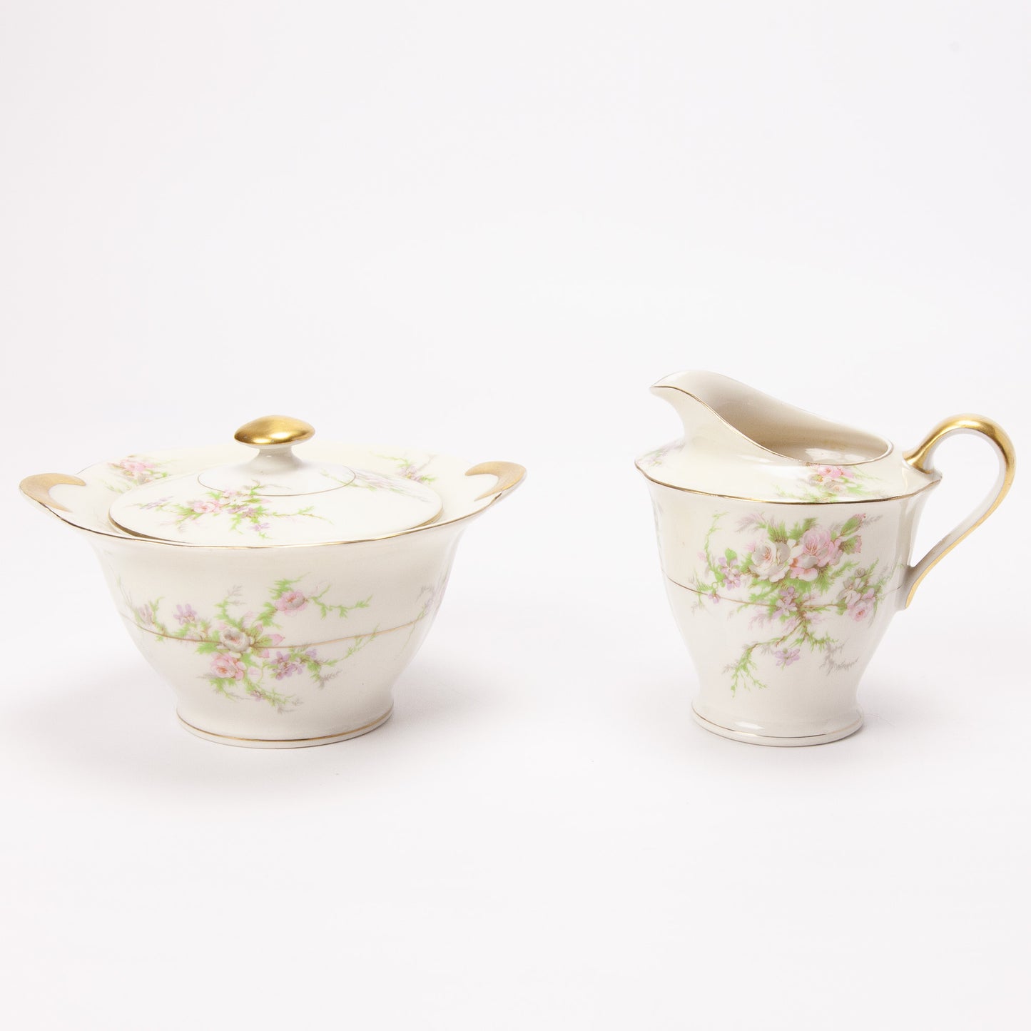 Vintage Theodore Haviland Rosalinde Sugar and Creamer Set