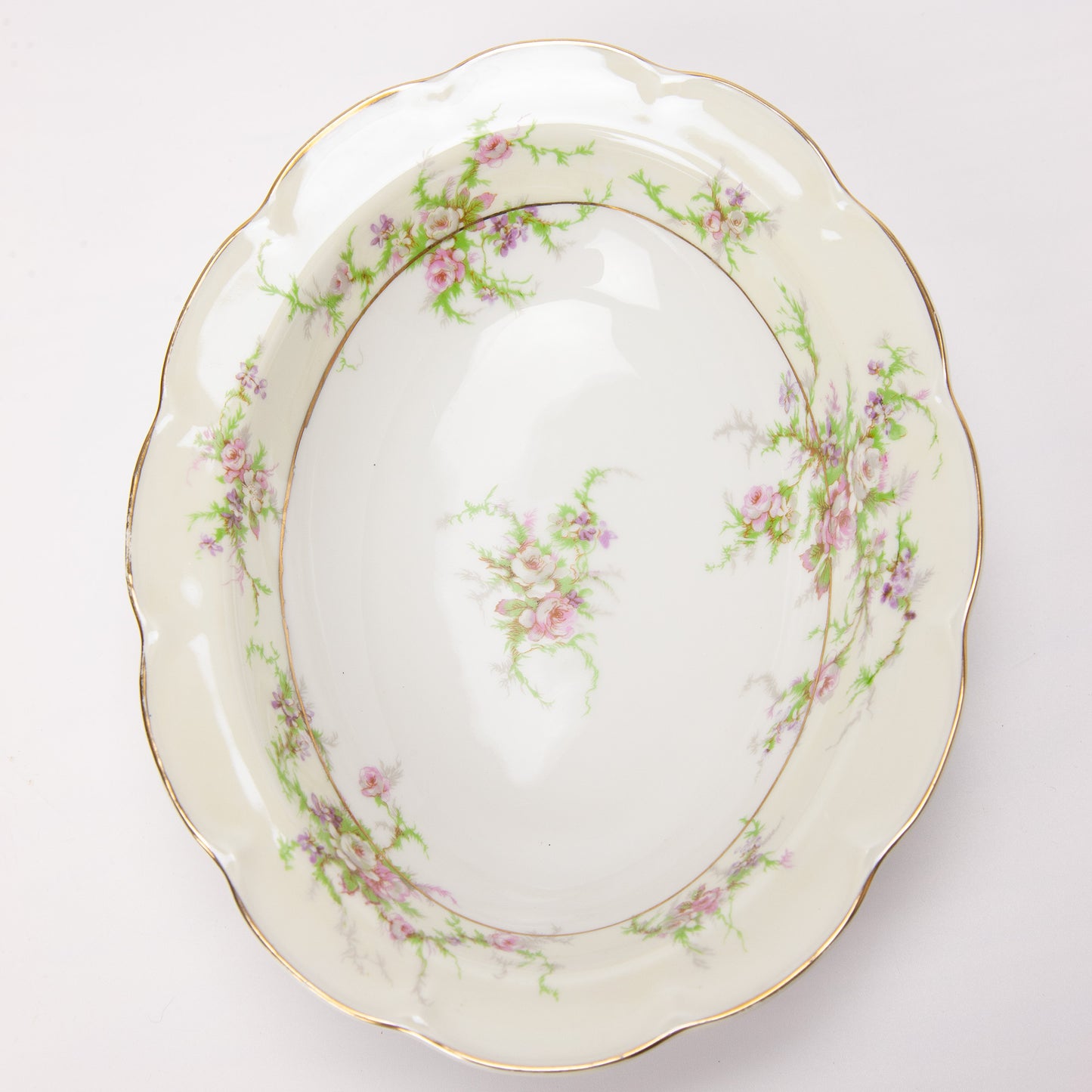 Vintage Theodore Haviland Rosalinde Oval Vegetable Serving Dish