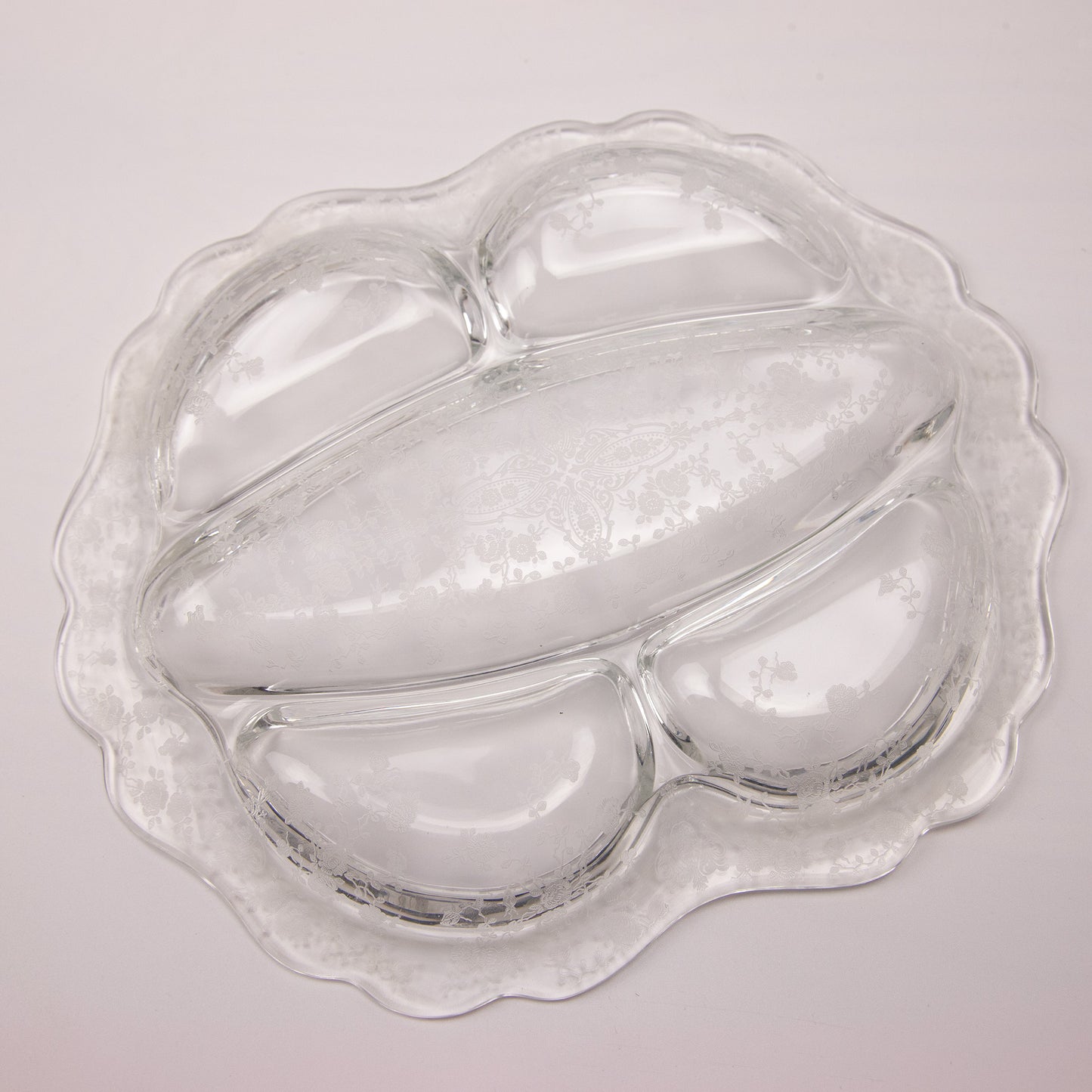 Cambridge Rose Point Relish Dishes Lot of 2