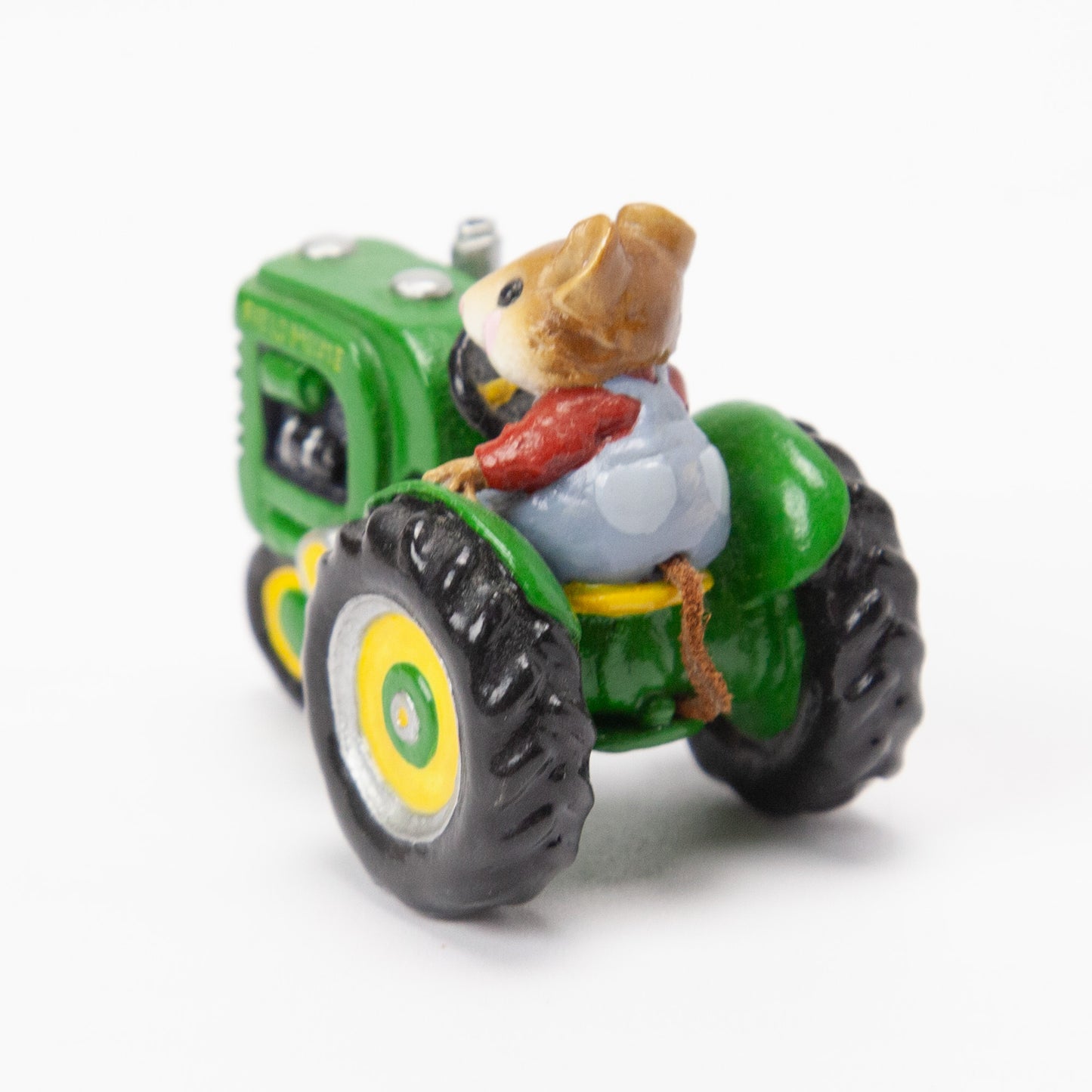Wee Forest Folk M-133 Field Mouse Green Tractor Figure with Box